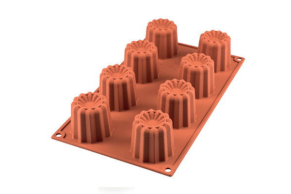 SILIKOMART Cannele SF050 - silikónová forma na pečenie 8 muffinov a babičiek