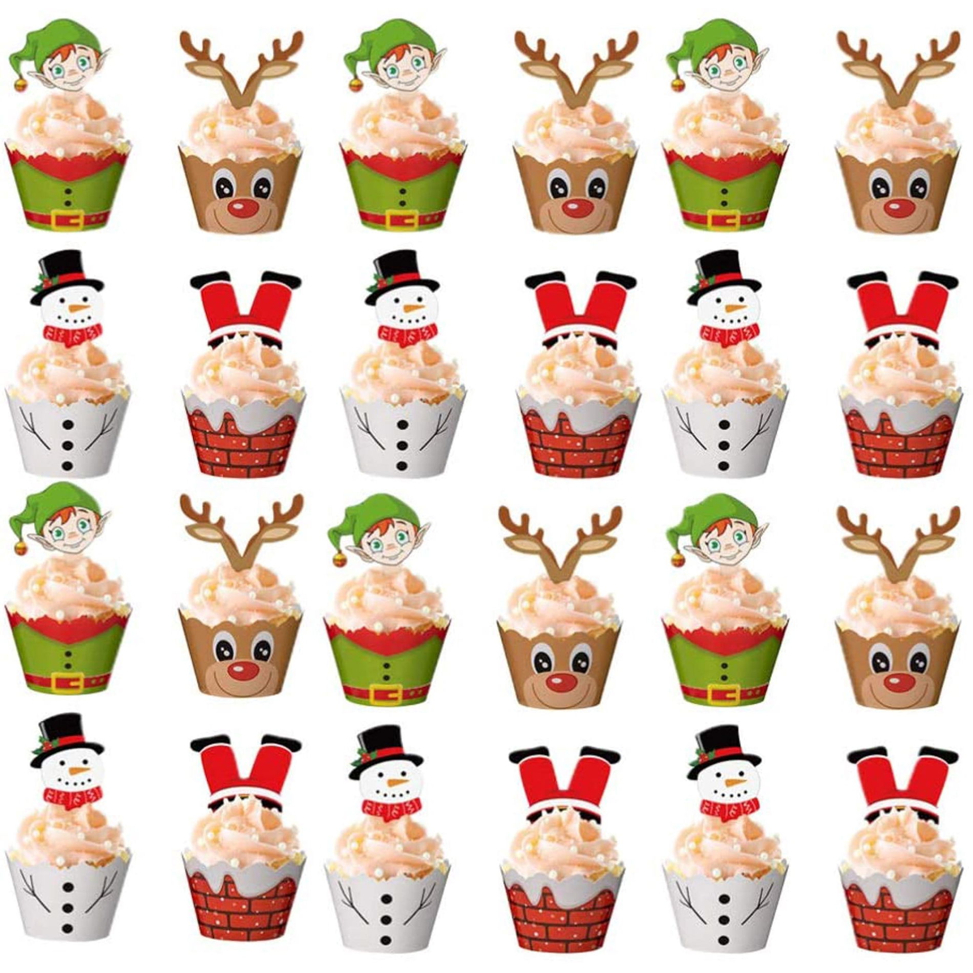 Košíčky na muffiny / obaly na muffiny s vánočními ozdobami (48 el.)