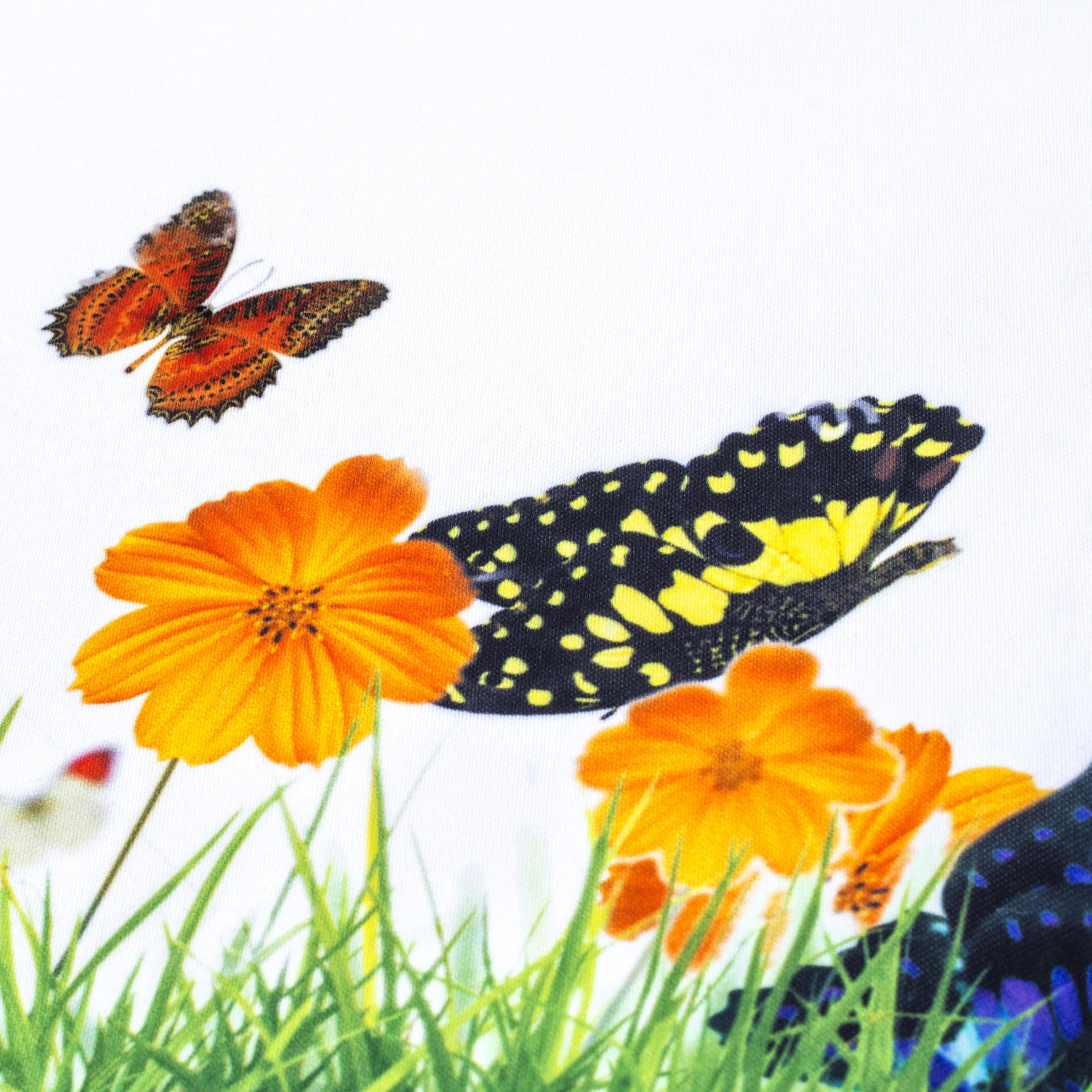 Polyesterový běhoun na stůl odolný proti skvrnám JEDEKA MILANO BUTTERFLY bílý 40 x 140 cm