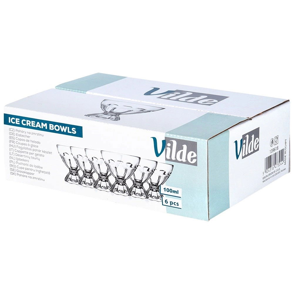 Skleněné poháry na zmrzlinu a dezerty 100 ml 6 ks.