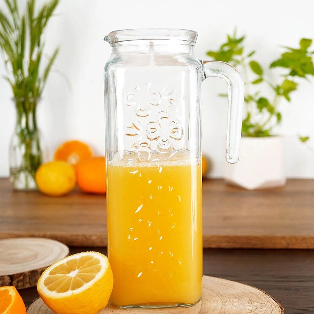 Sklenený džbán na vodu a nápoje s pokrievkou 1,2 l