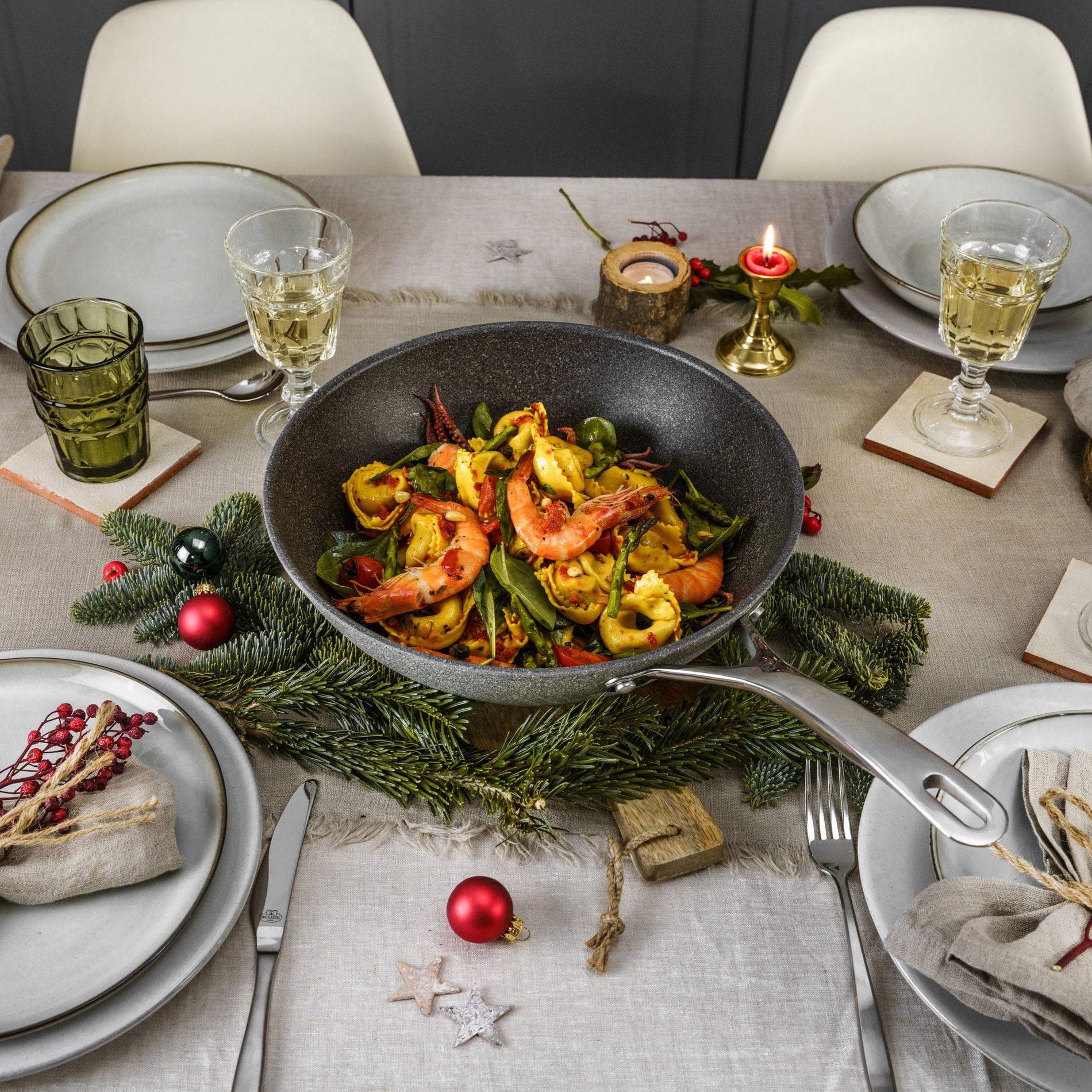 BALLARINI Salina Granitium 30 cm sivá - panvica / wok granitový nepriľnavý