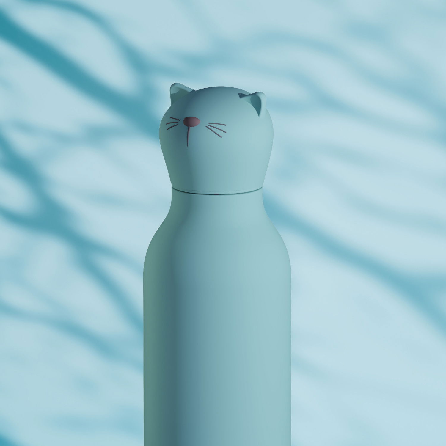 ASOBU Bestie Bottle Cat 0,46 l - butelka termiczna dla dzieci ze słomką