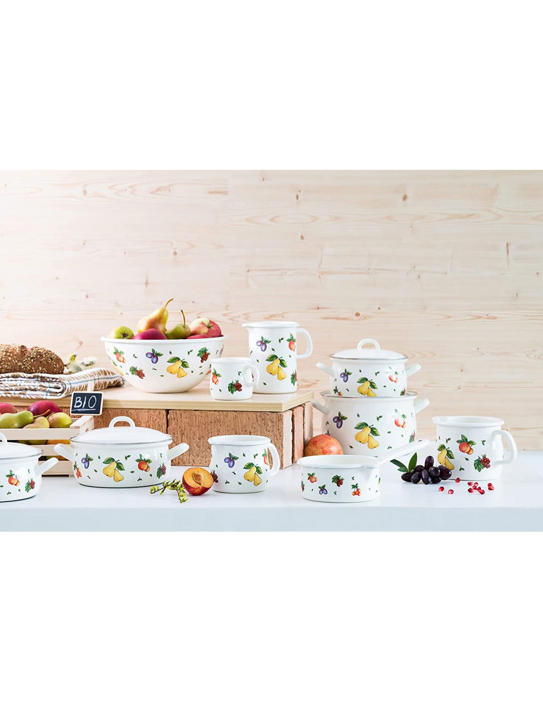 RIESS Fruit Garden 1 l - smaltovaný hrnec s poklicí