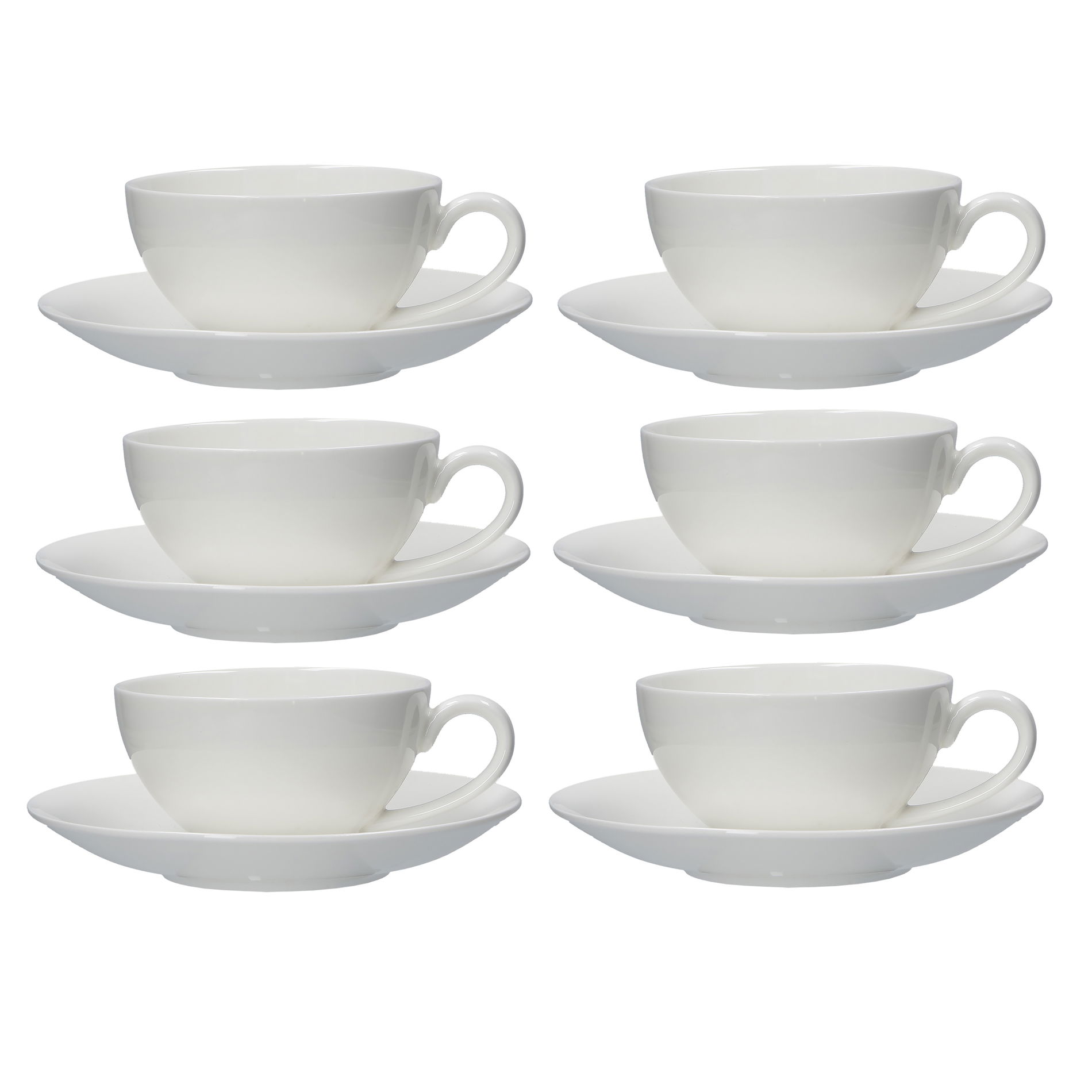 LA PORCELLANA BIANCA Essenziale 220 ml 6 ks - porcelánové šálky na kávu a čaj so spodkami