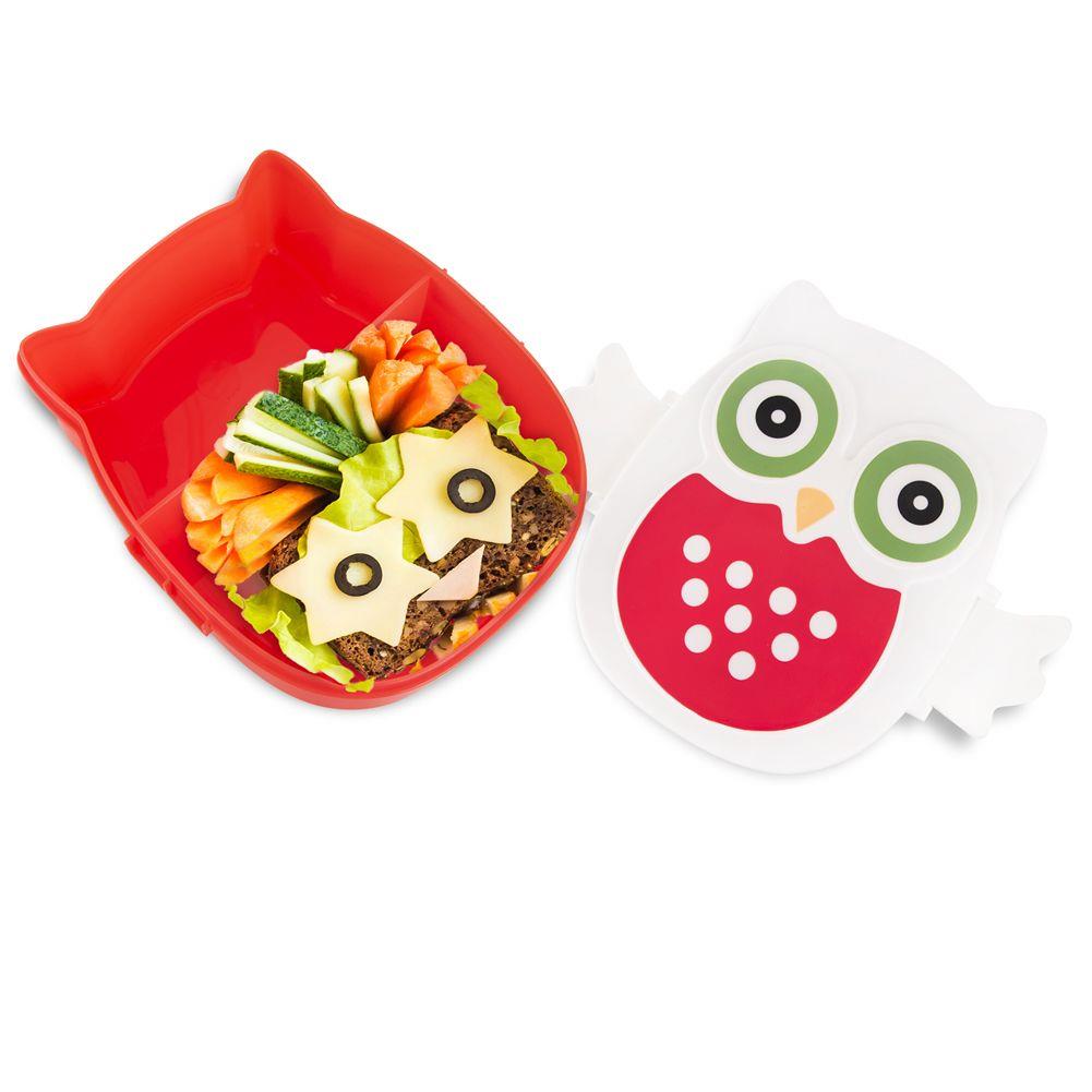 Lunch box / Śniadaniówka plastikowa SÓWKA CZERWONA