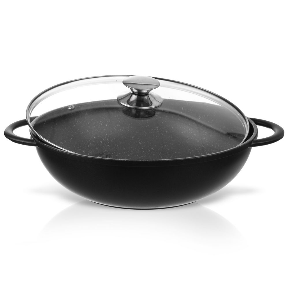 Nepřilnavá pánev wok s pokličkou GRANDE LID GRAFITOVÁ 32 cm