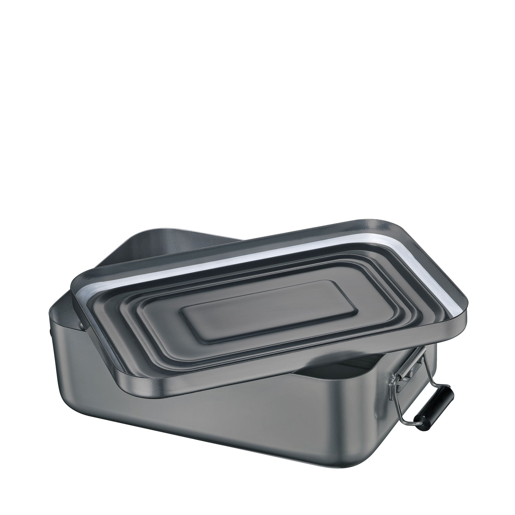 KUCHENPROFI Alice Połysk Mały ciemnoszary - lunch box / śniadaniówka aluminiowa z separatorem