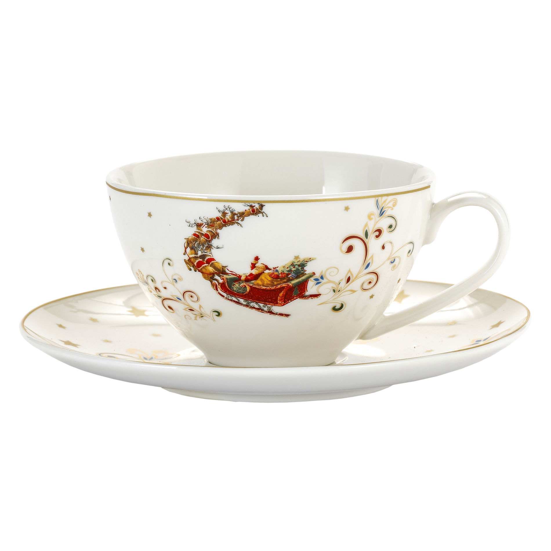 Porcelánové šálky na kávu a čaj so spodkom 350 ml 2 ks