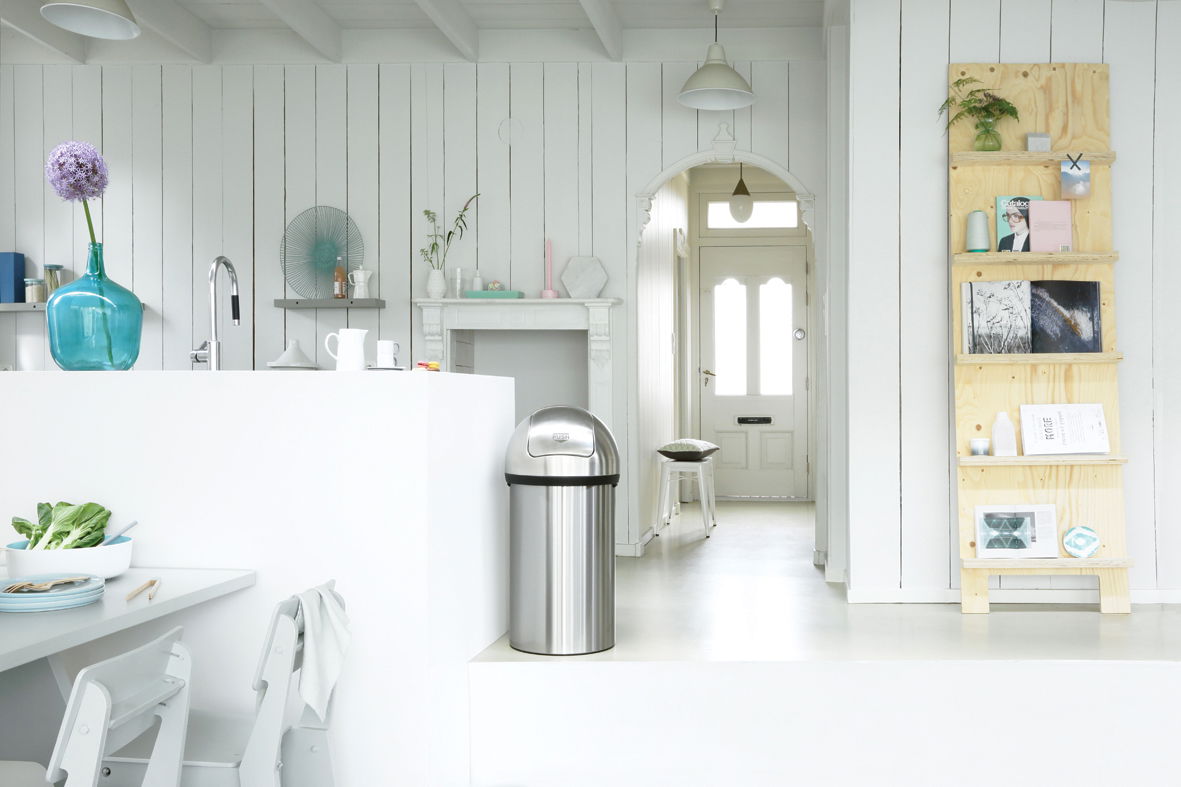 BRABANTIA Push Bin 60 l - kosz na śmieci ze stali nierdzewnej