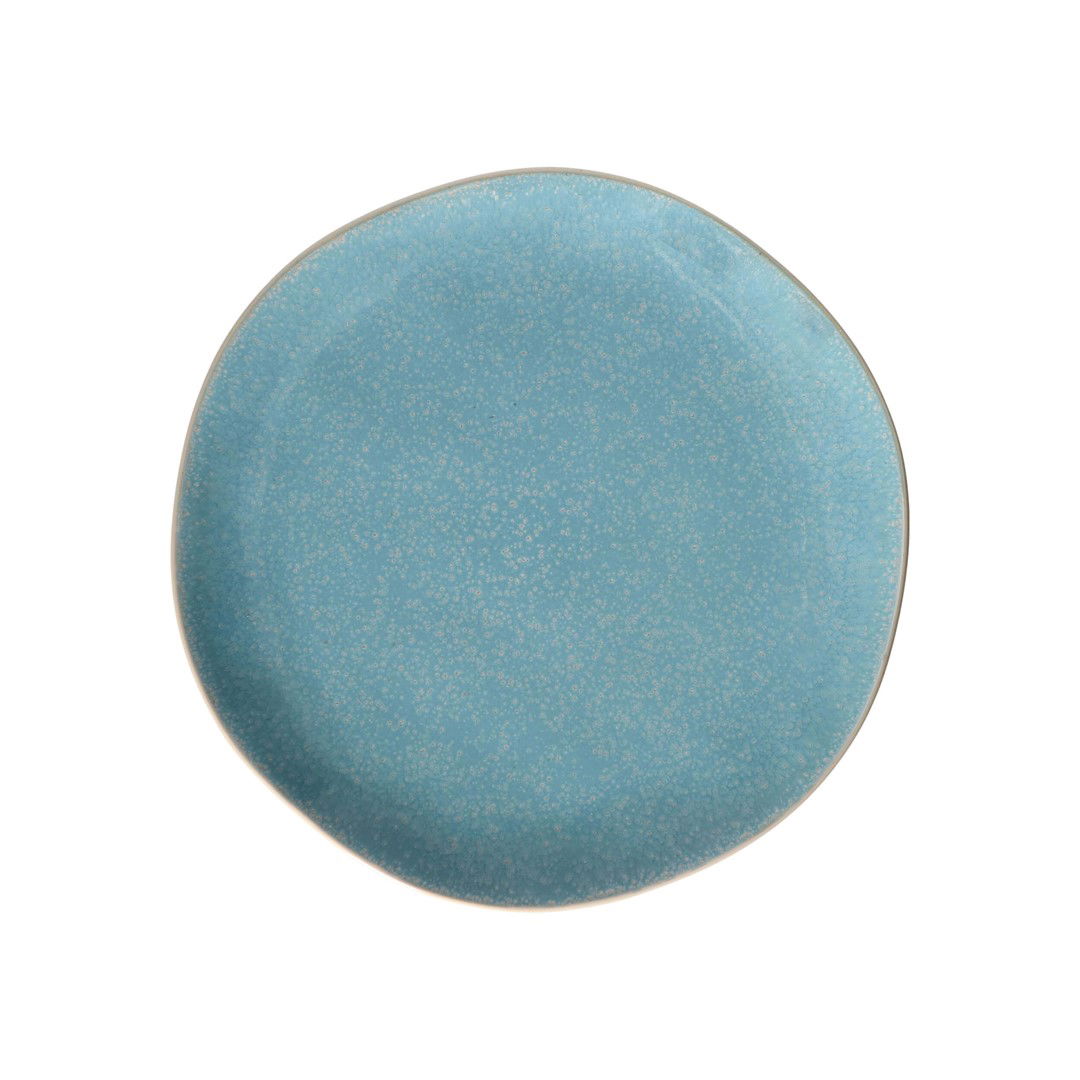 Mělké kameninové talíře ROSE TULIPANI CONCERTO FUSE AZZURRO 27 cm 6 ks.