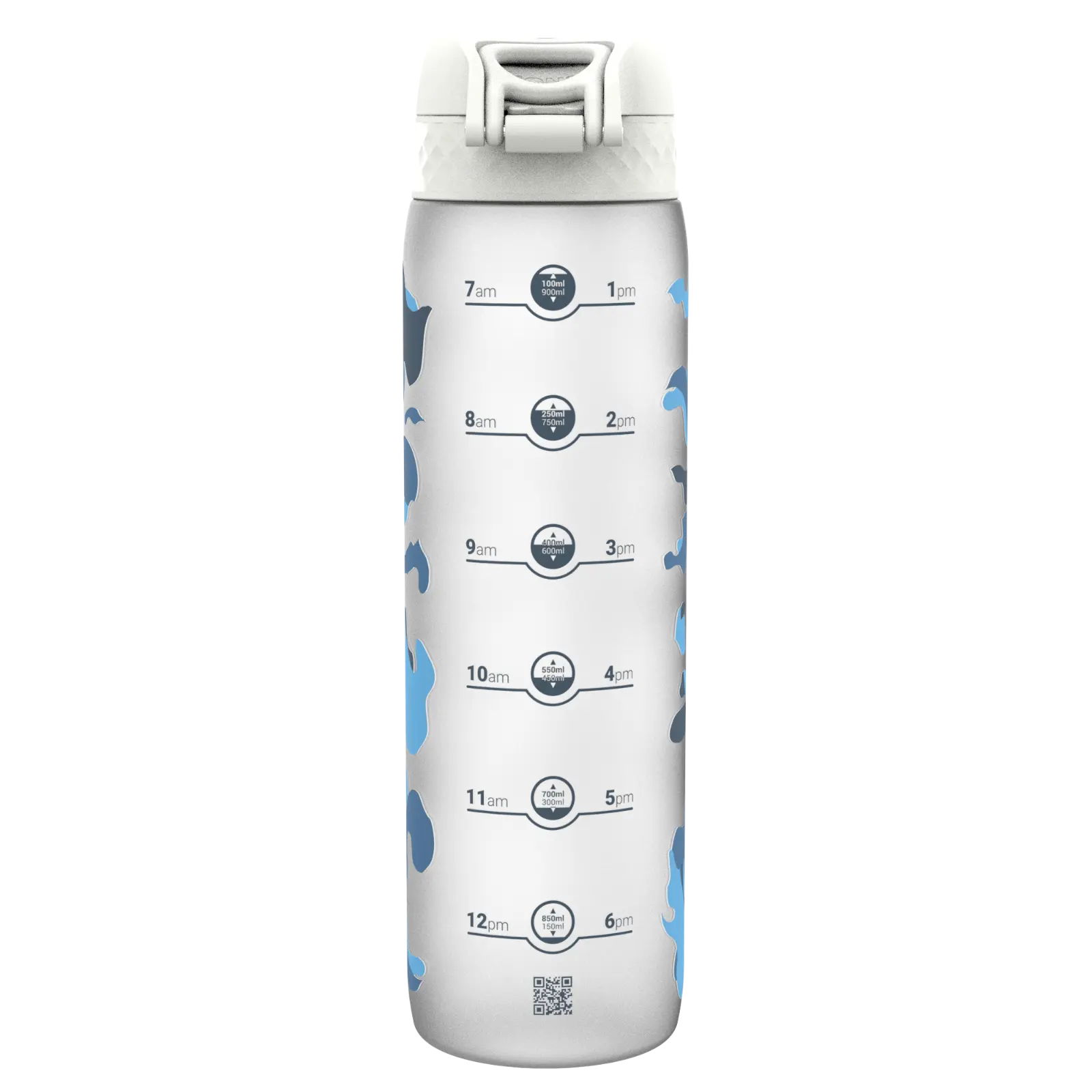 ION8 Recyclon Camouflage Motivator 1 l - bidon / butelka motywacyjna na wodę z godzinami