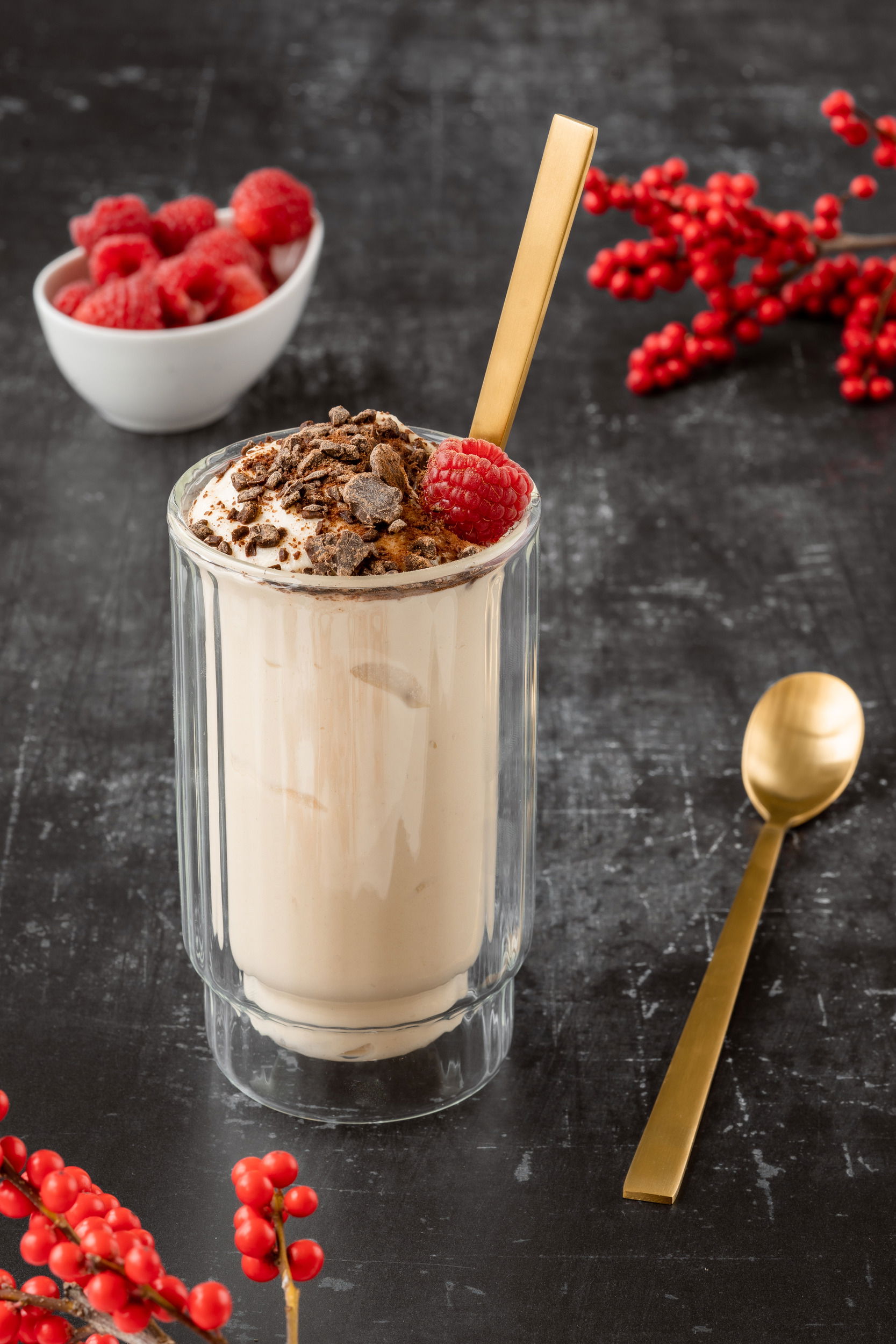 Nerezová, koktejlová lžička na kávu latté a zmrzlinu VITA ZLATÁ 21 cm