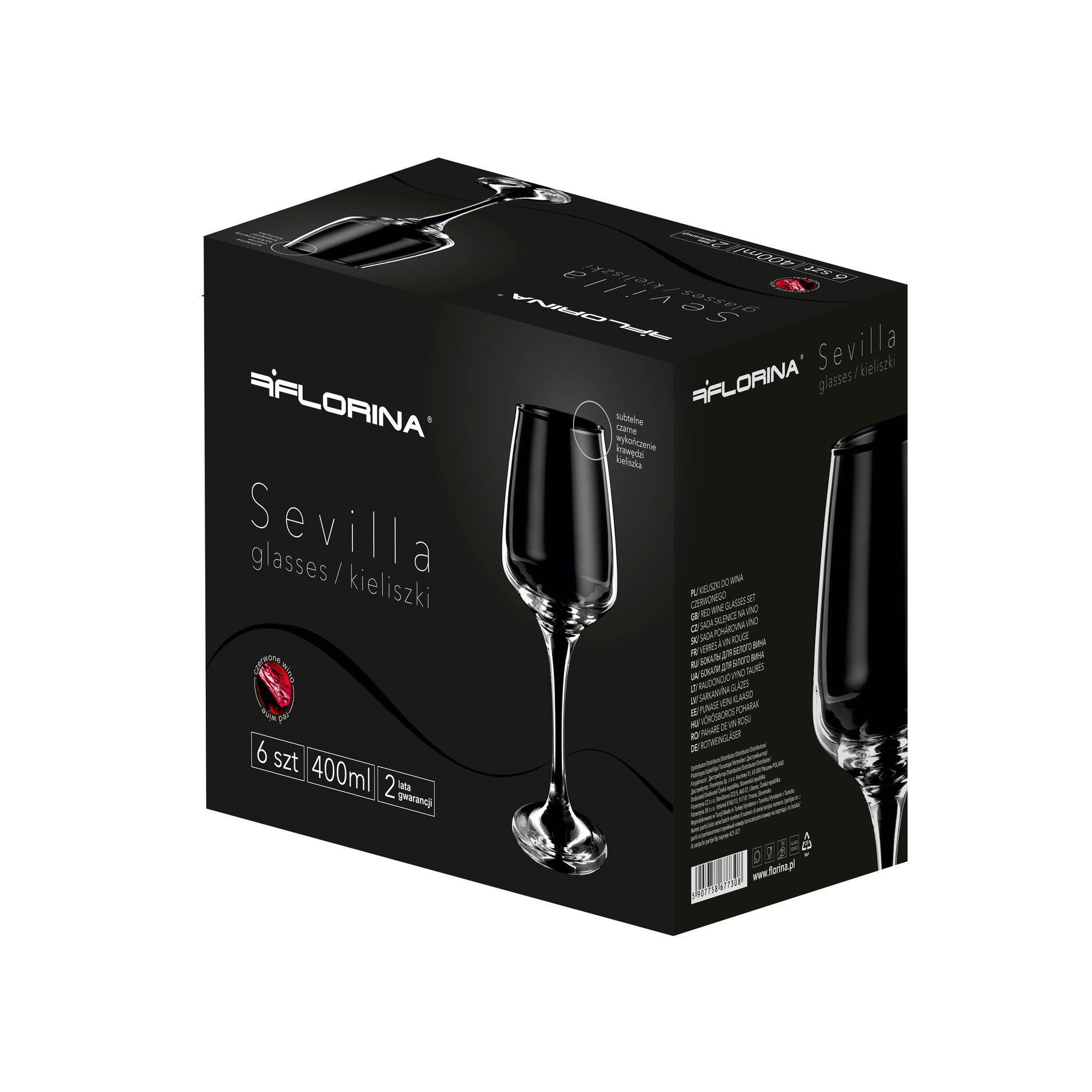 FLORINA SEVILLA sklenice na červené víno 400 ml 6 ks.