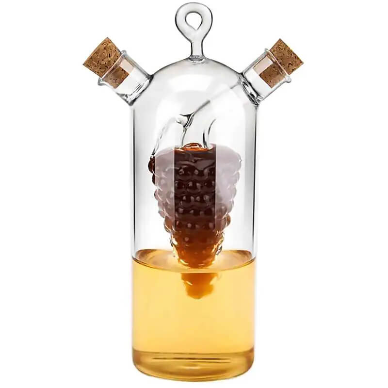 Sklenená fľaša na olej a ocot PETER 300 ml / 30 ml 2v1