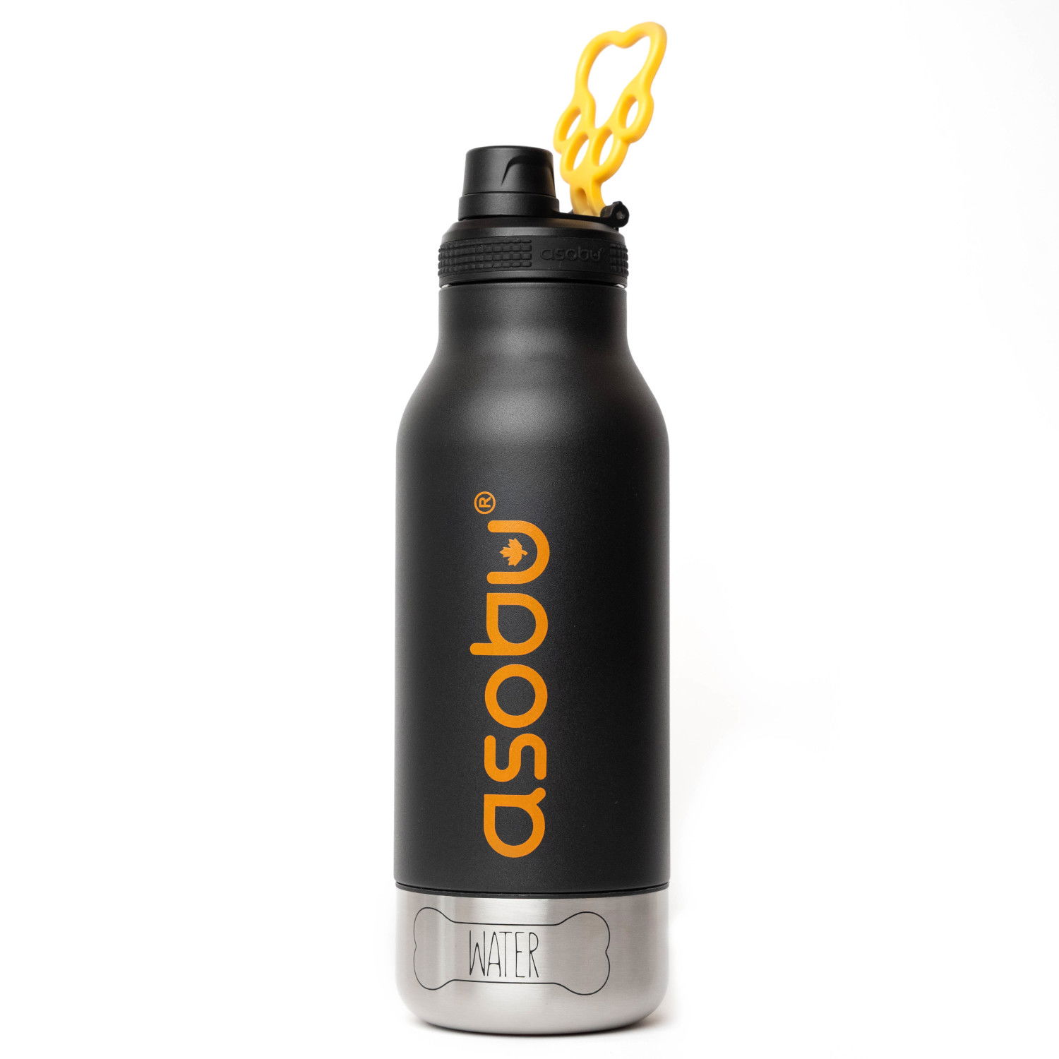 ASOBU The Asobu Buddy Black 1 l - termoska na vodu z nerezové oceli s miskami pro psa
