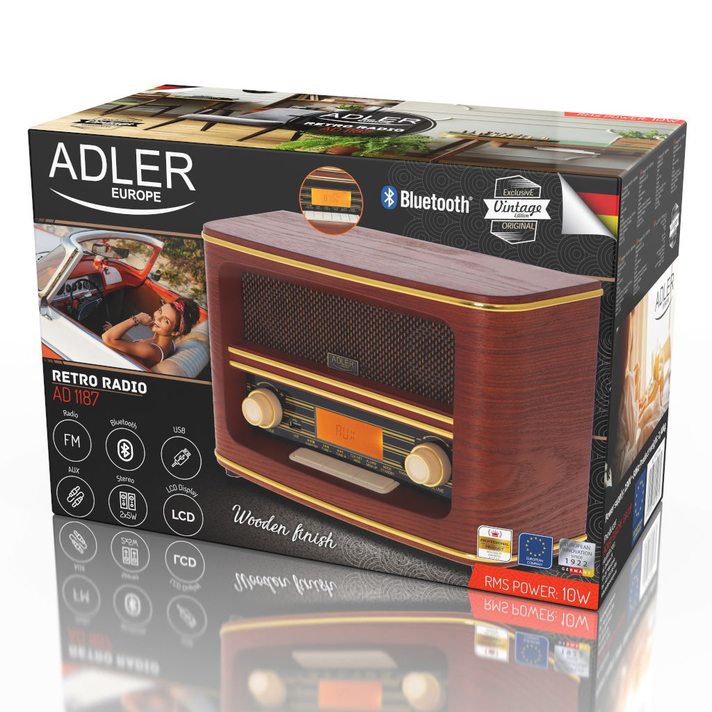 ADLER AD 1187 - retro rádio s bluetooth