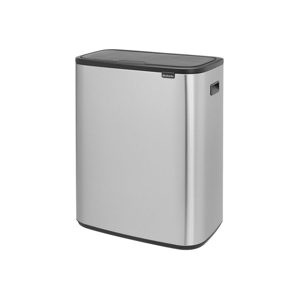 BRABANTIA Touch Bin Bo 2 x 30 l strieborný - kôš na triedenie odpadu z nerezovej ocele s dvoma komorami