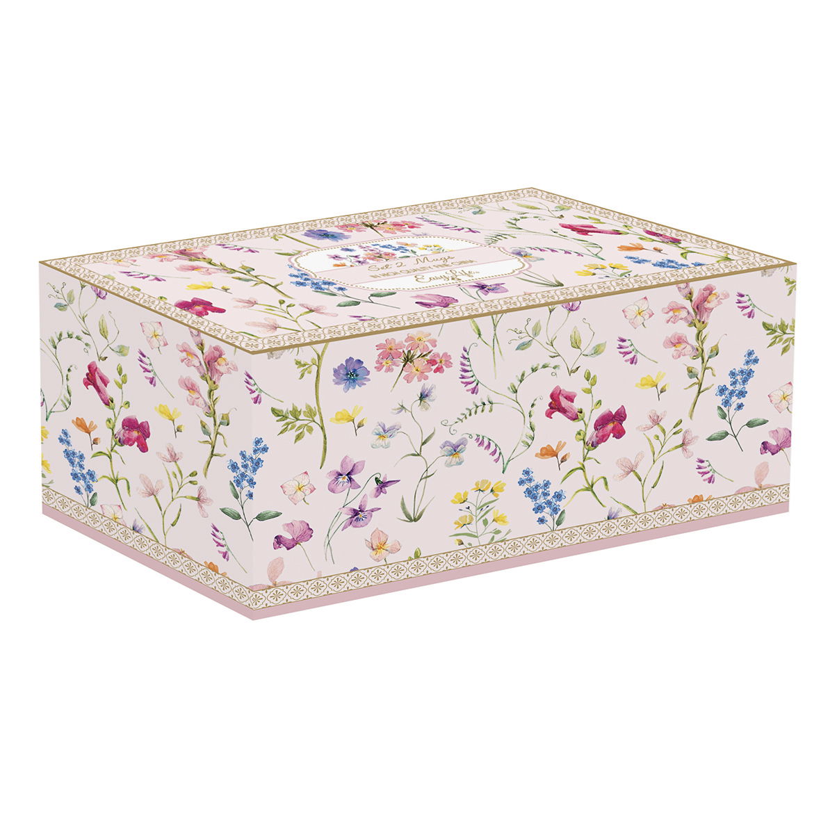 Porcelánové šálky SYMPHONIE FLORALE pudrově růžové 350 ml 2 ks.