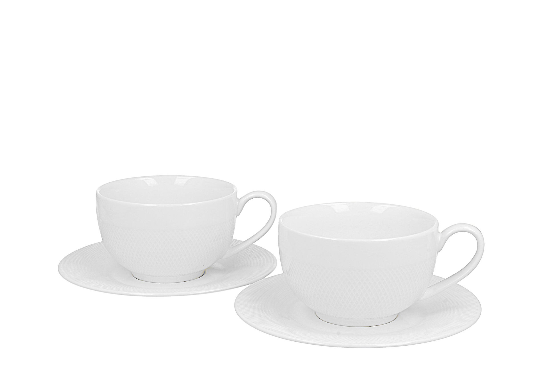 Filiżanki do kawy i herbaty porcelanowe ze spodkami DUO DIAMOND 250 ml 2 szt.
