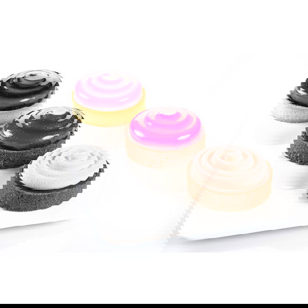 SILIKOMART TarteDecor Kit Mini Tarte Twist 6 ks černé - plastové formy / prsteny na koláče