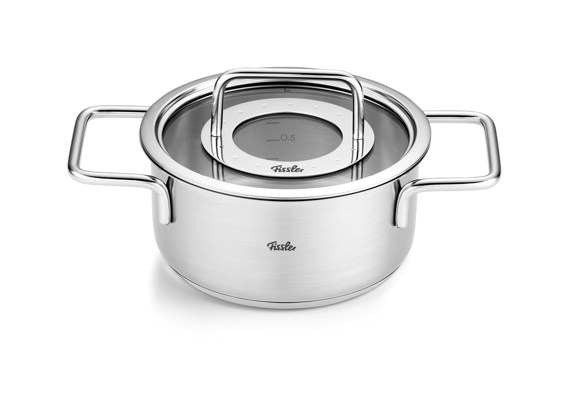 FISSLER Pure Collection 20 cm - nerezový hrnec se skleněným víkem