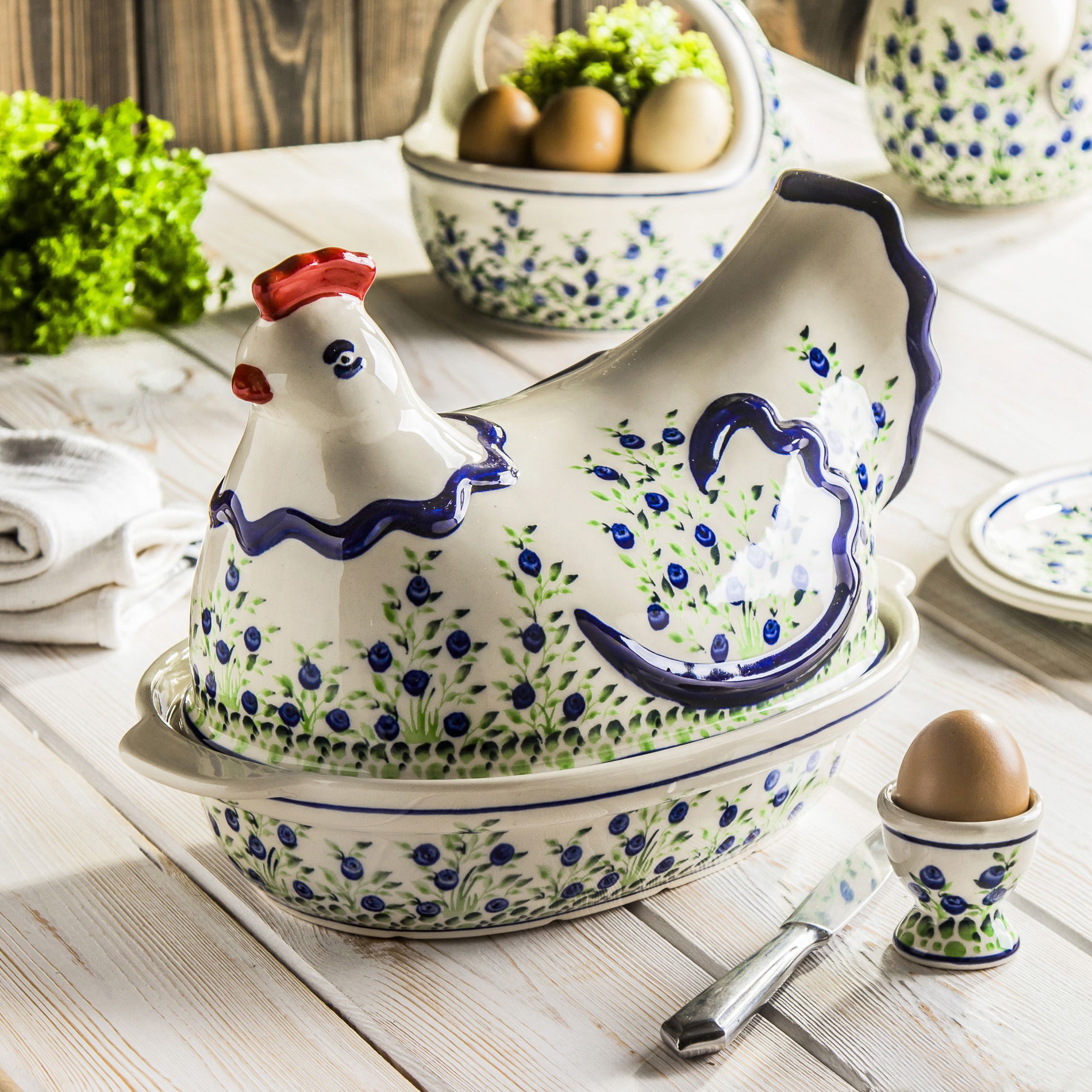 Žáruvzdorná nádoba na pečení s poklicí Bolesławiec keramika 33 x 21 cm - dek. 1208 (druhý druh)