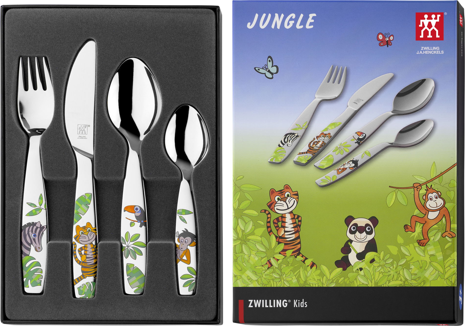 ZWILLING Kids Džungle 4 ks – nerezová sada příborů pro děti