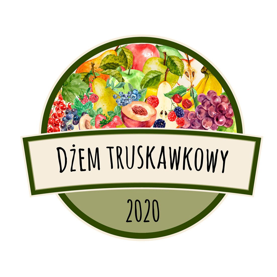 Etikety / samolepky na lahve, sklenice a nádoby GREEN FRUITS 48 ks.