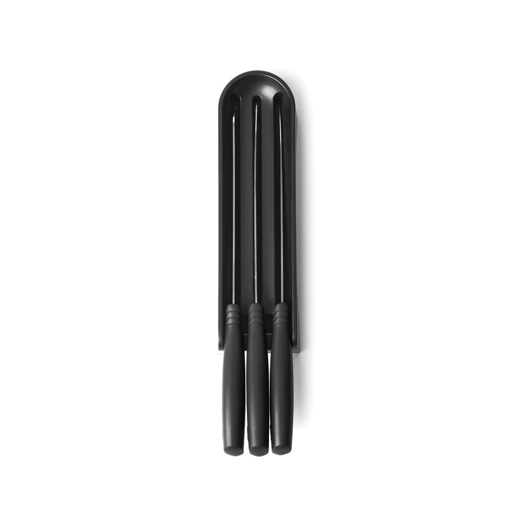 BRABANTIA Tasty+ 3 ks černá - sada ocelových kuchyňských nožů v bloku