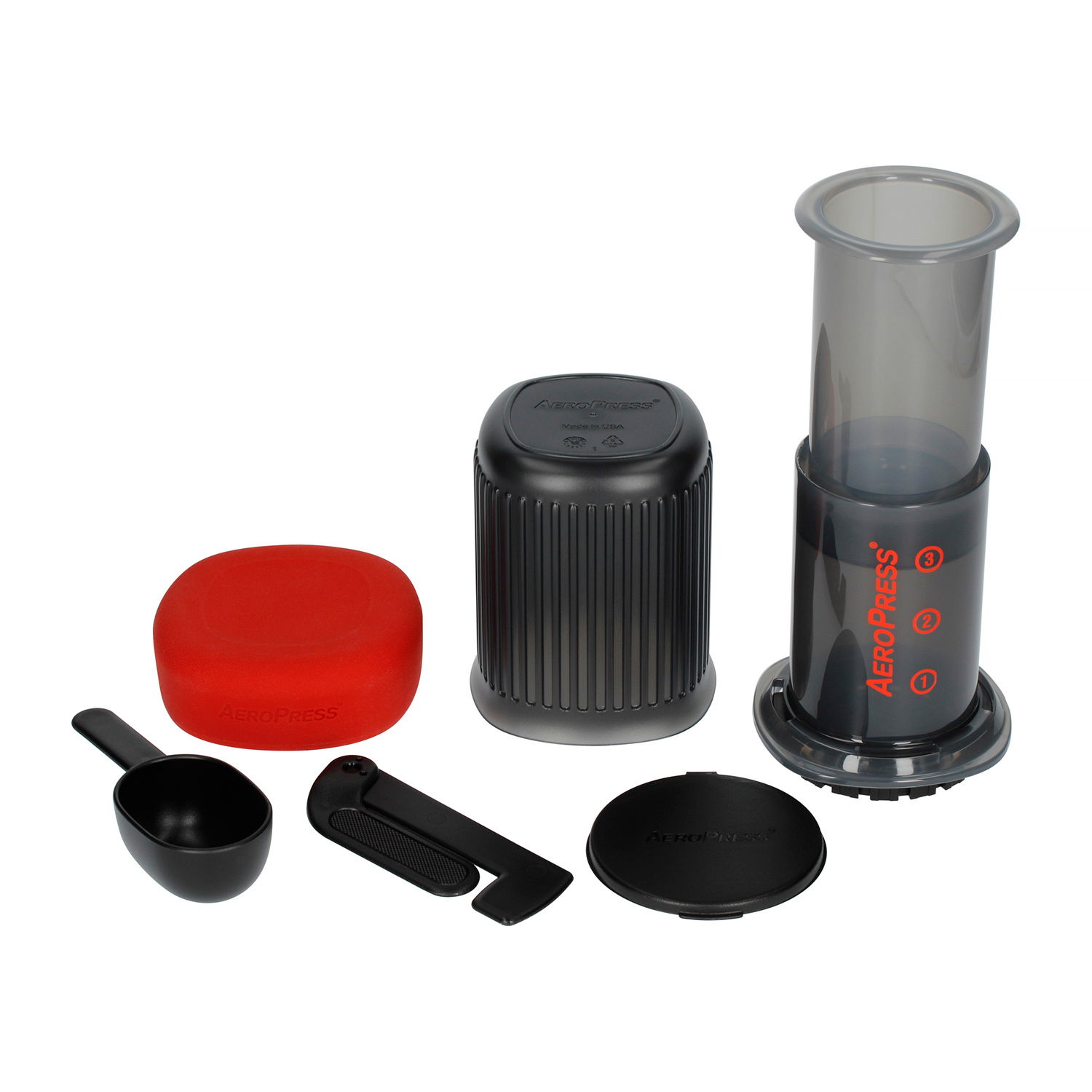 AEROPRESS Go 237 ml černá - plastový kávovar s šálkem