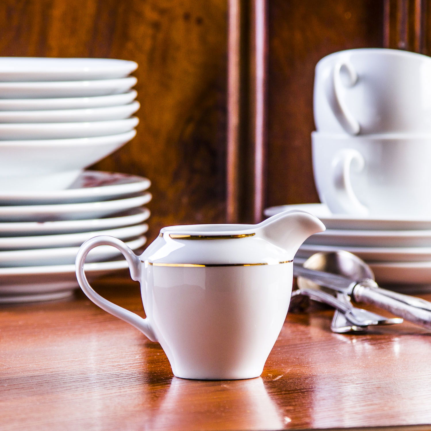 Porcelánová konvička na mléko CHODZIEŻ ZŁOTA RITA bílá 150 ml