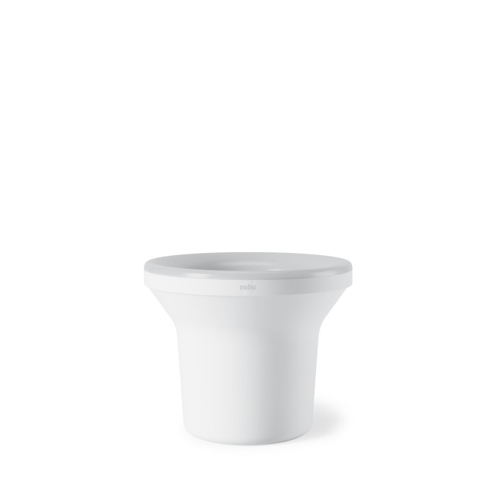 UMBRA Ora Led 21 cm bílý - osvětlený melaminový květináč (obal na květináč)