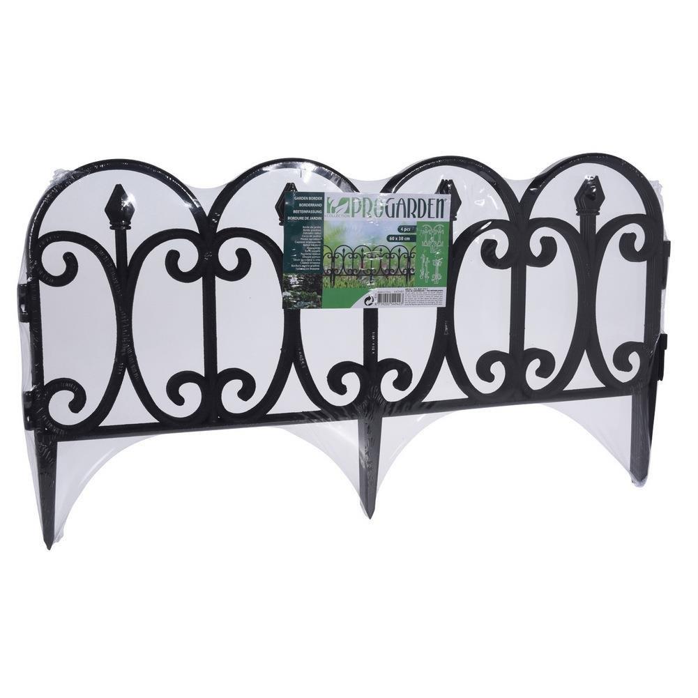 Plastový záhradný plot PALISADA ČIERNY 60 x 30 cm 4 ks