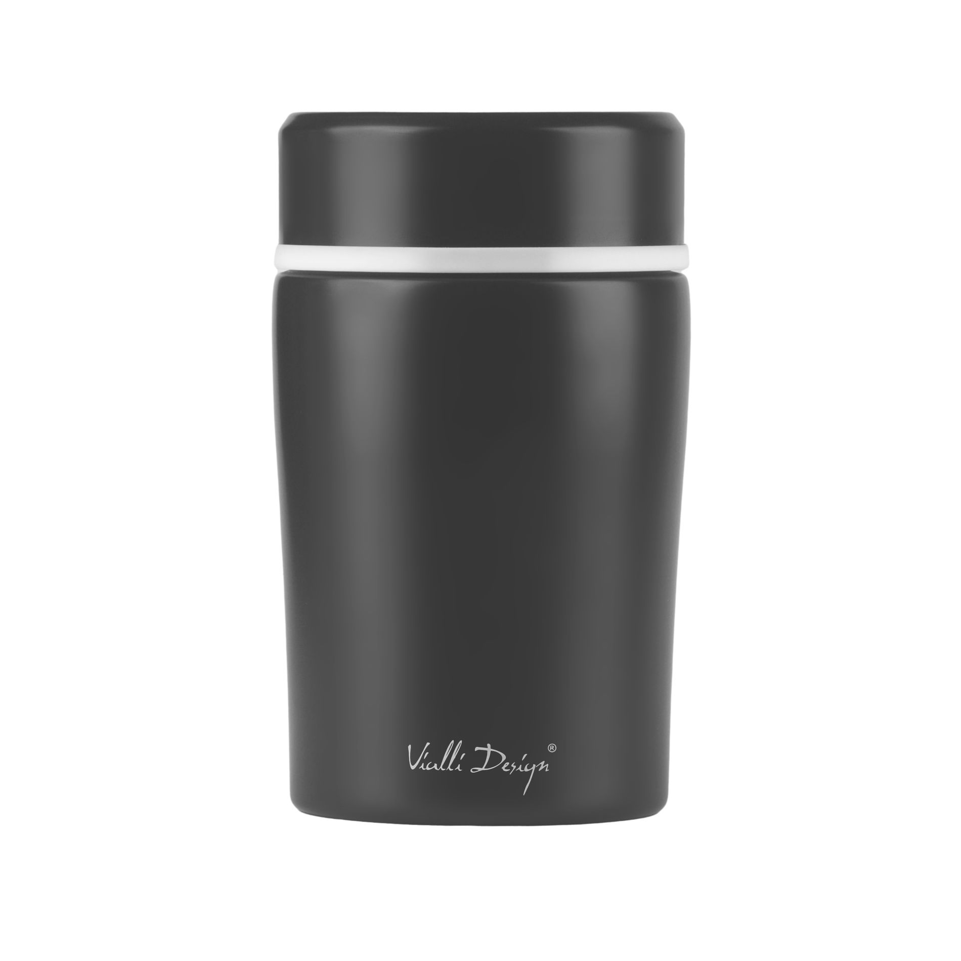 VIALLI DESIGN Fuori 0,5 l grafitová – nerezová termoska na potraviny