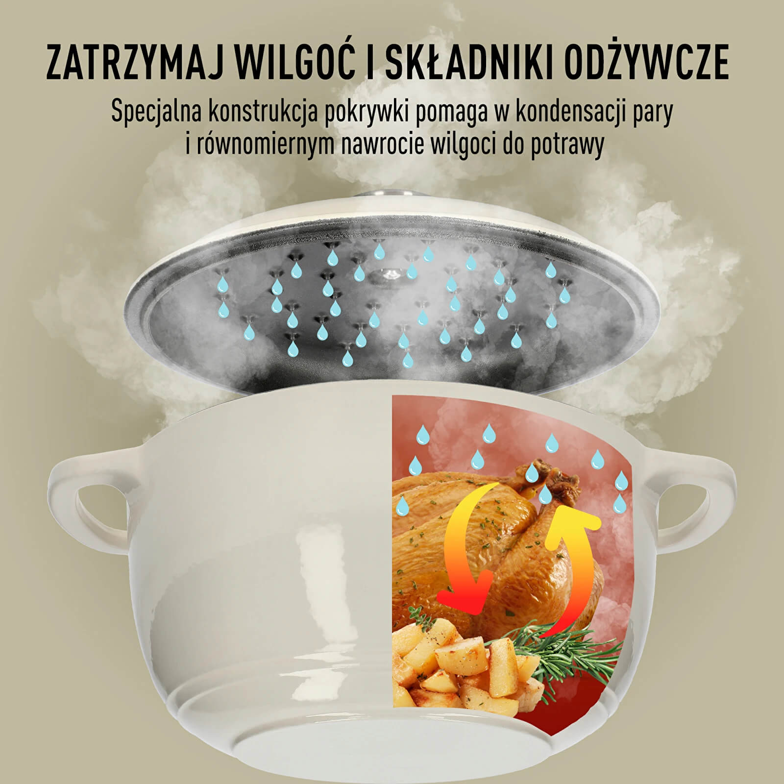 BROWIN Ecru 4 l - smaltovaný liatinový hrniec