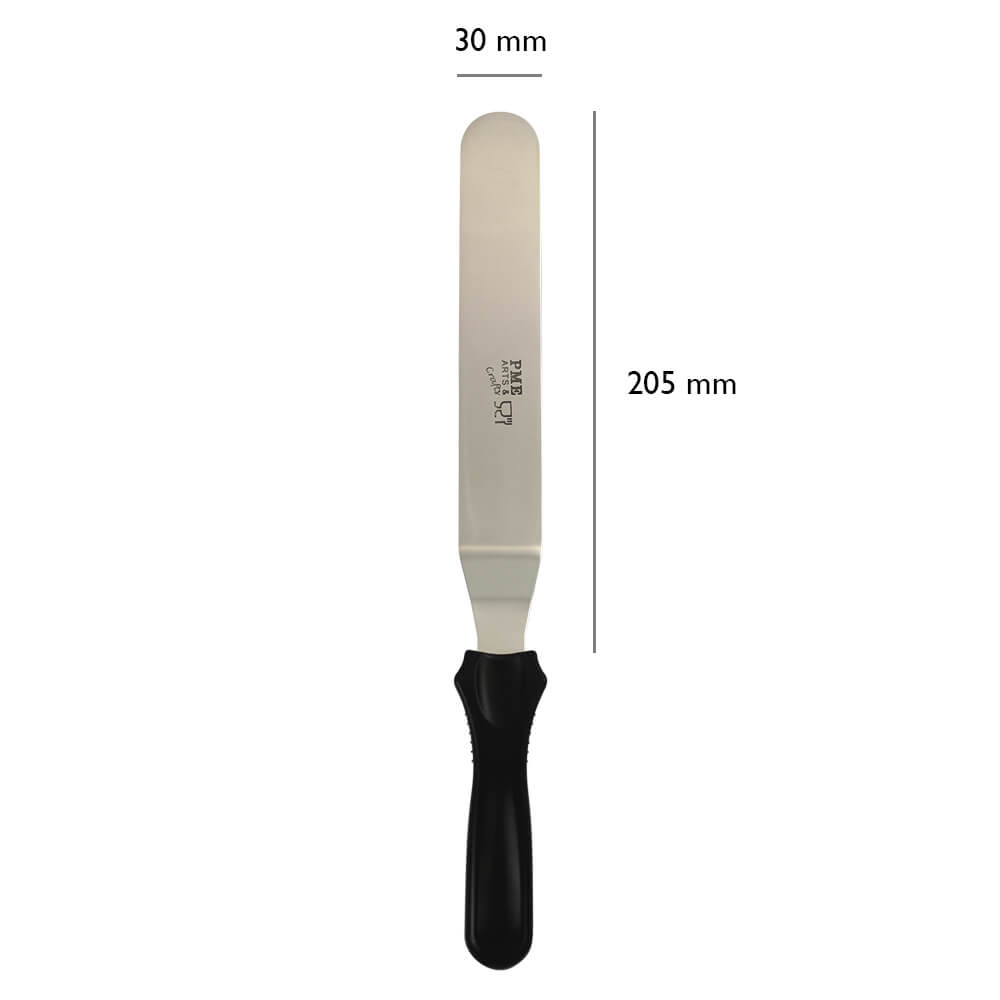 PME 33 cm - zalomená cukrářská špachtle z nerezové oceli, černá