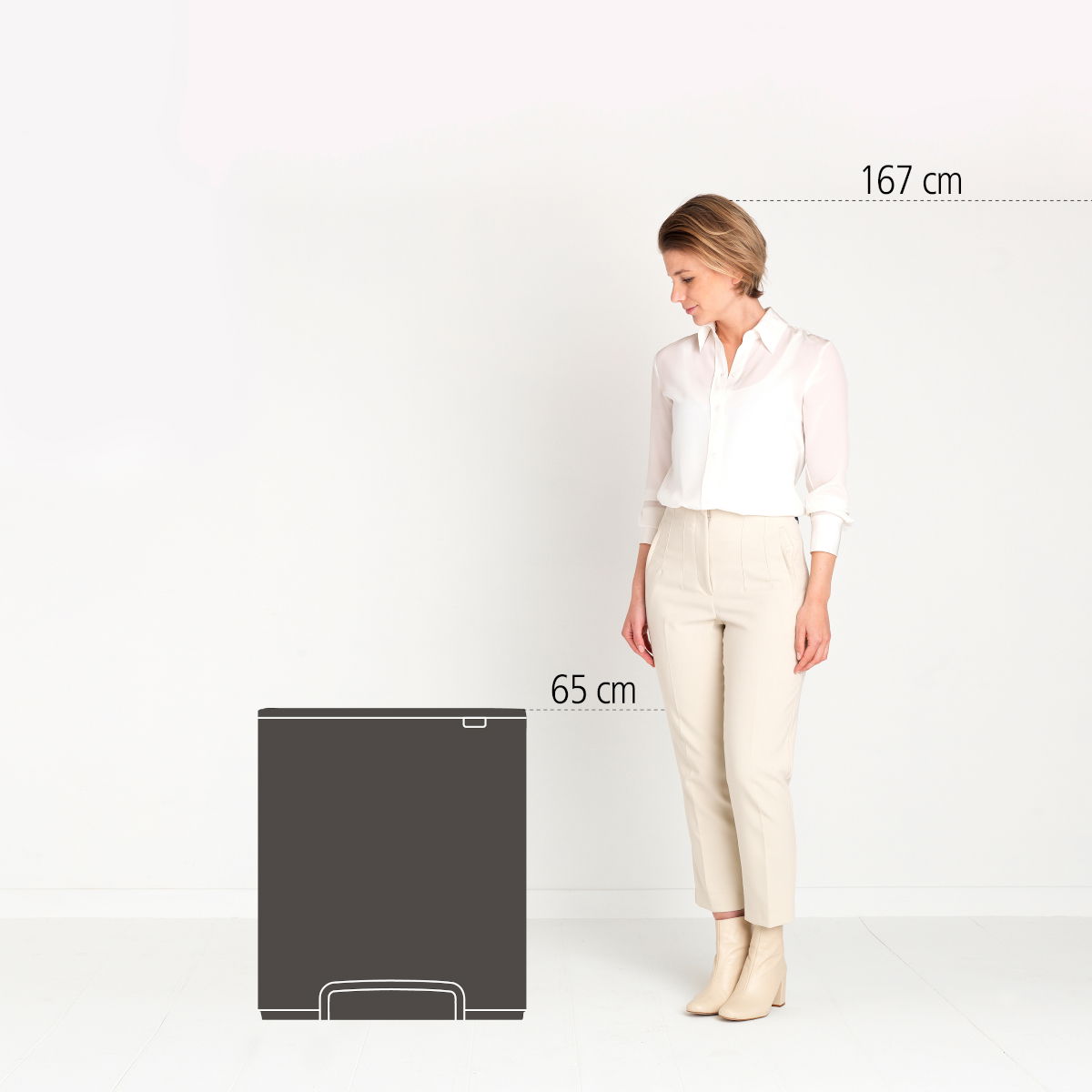 BRABANTIA Bo 2 x 30 l - oceľový nerezový dvojkomorový koš na triedenie odpadu s pedálom