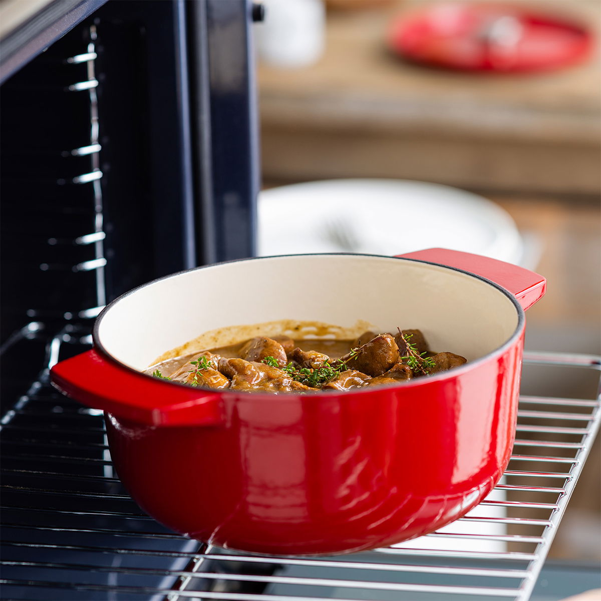 KITCHENAID Empire Red 3,3 l - garnek żeliwny z pokrywką