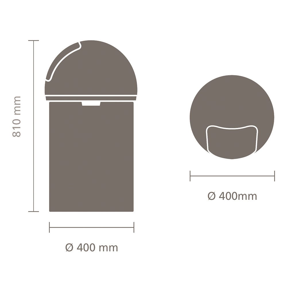 BRABANTIA Push Bin 60 l - kosz na śmieci ze stali nierdzewnej