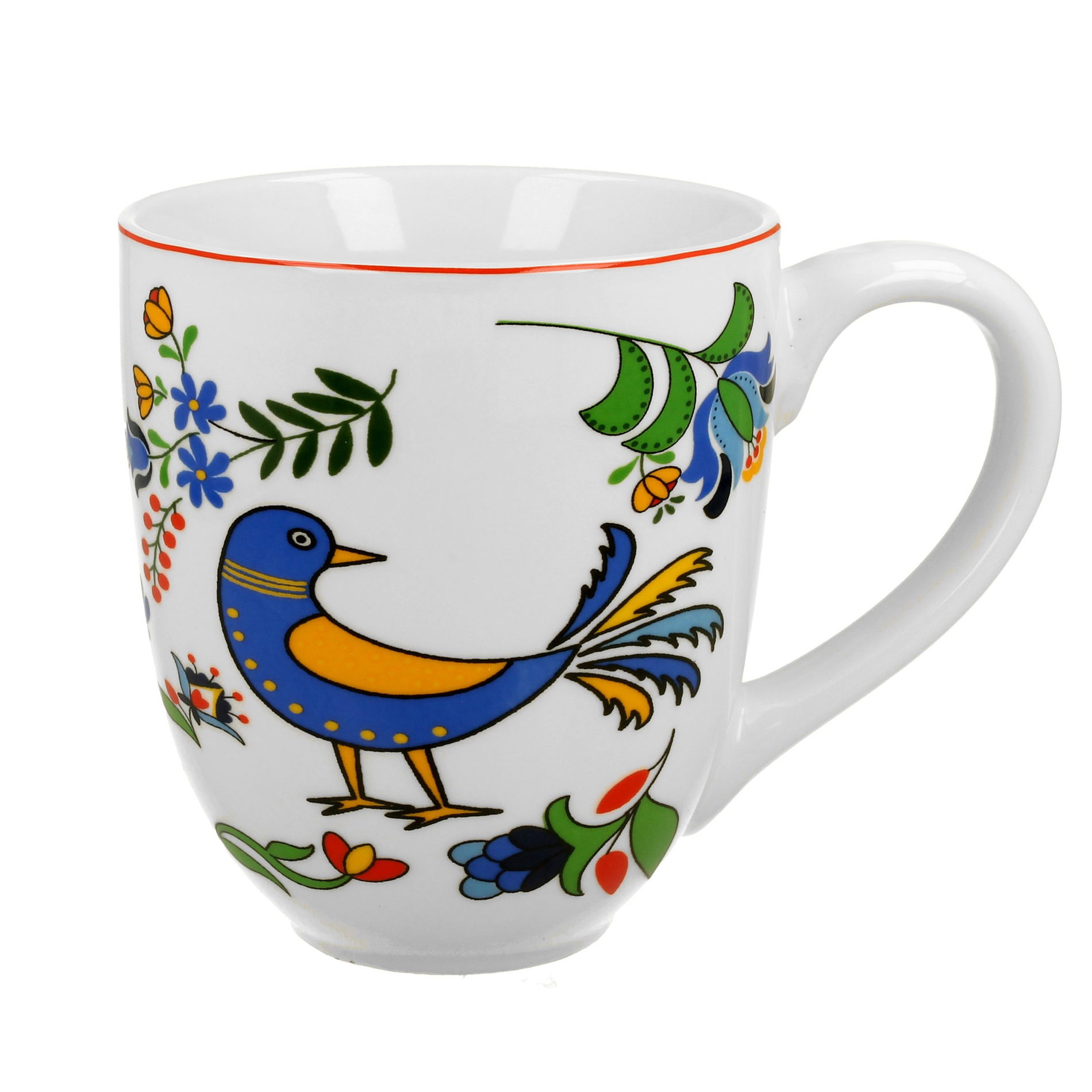 Velký porcelánový hrnek DUO ETNO KASZUBSKÝ PTÁK 1000 ml