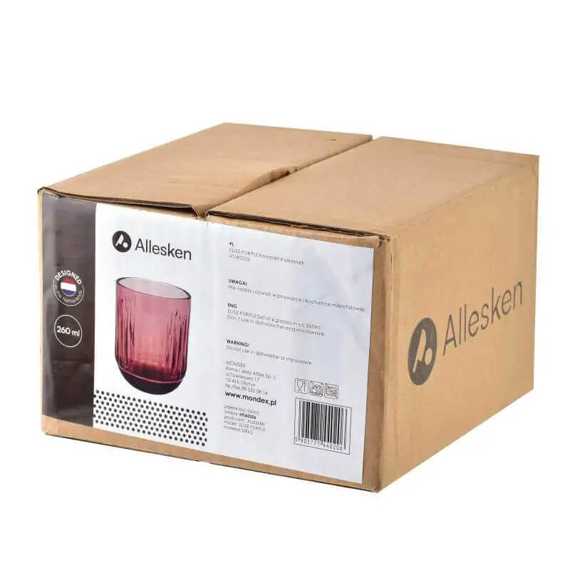 Poháre na nápoje ELISE PURPLE 260 ml 4 ks