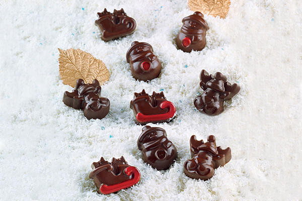 Silikonová forma na 15 čokolád SILIKOMART CHOCO WINTER HNĚDÁ