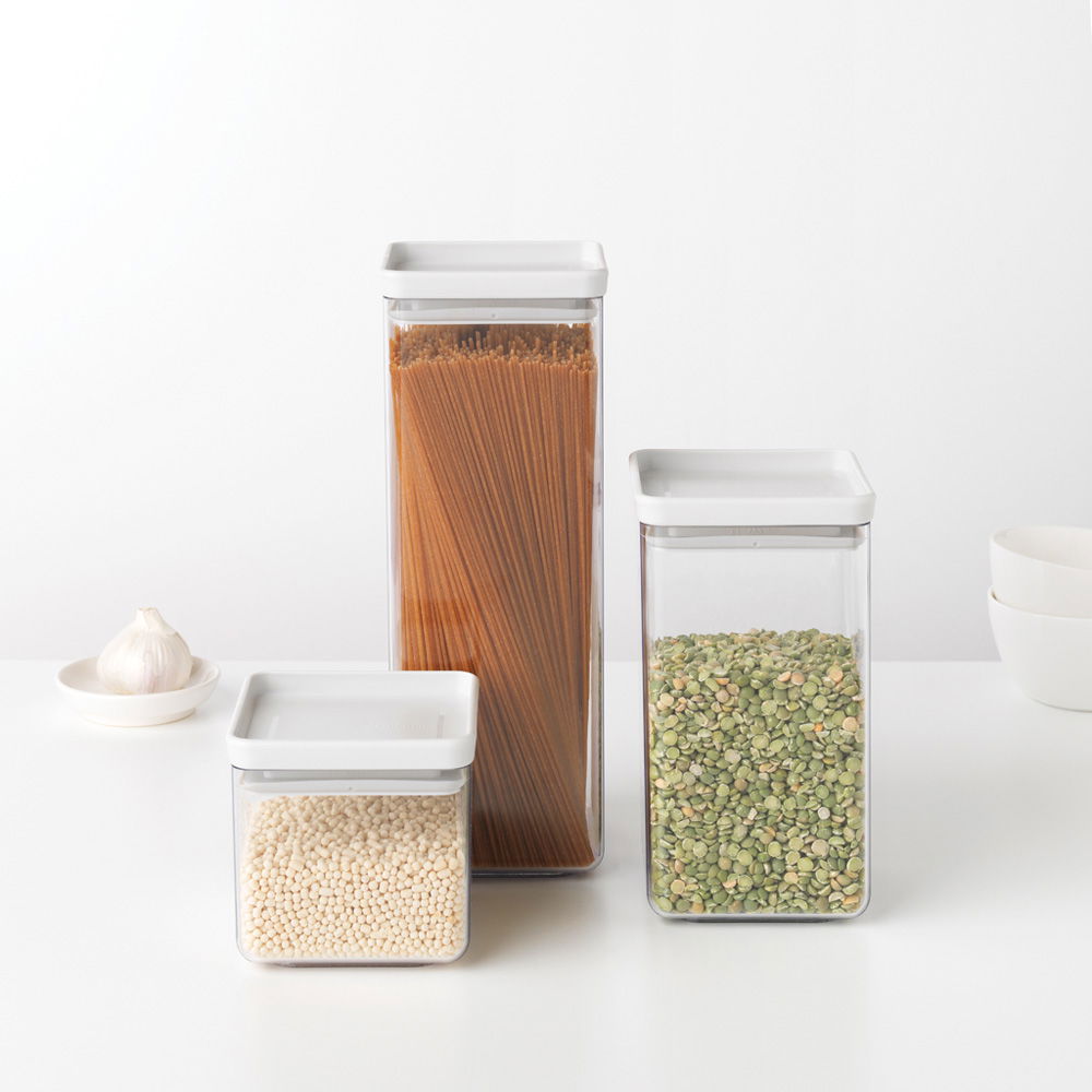BRABANTIA Tasty Plus 2,5 l szary - pojemnik na makaron spaghetti plastikowy