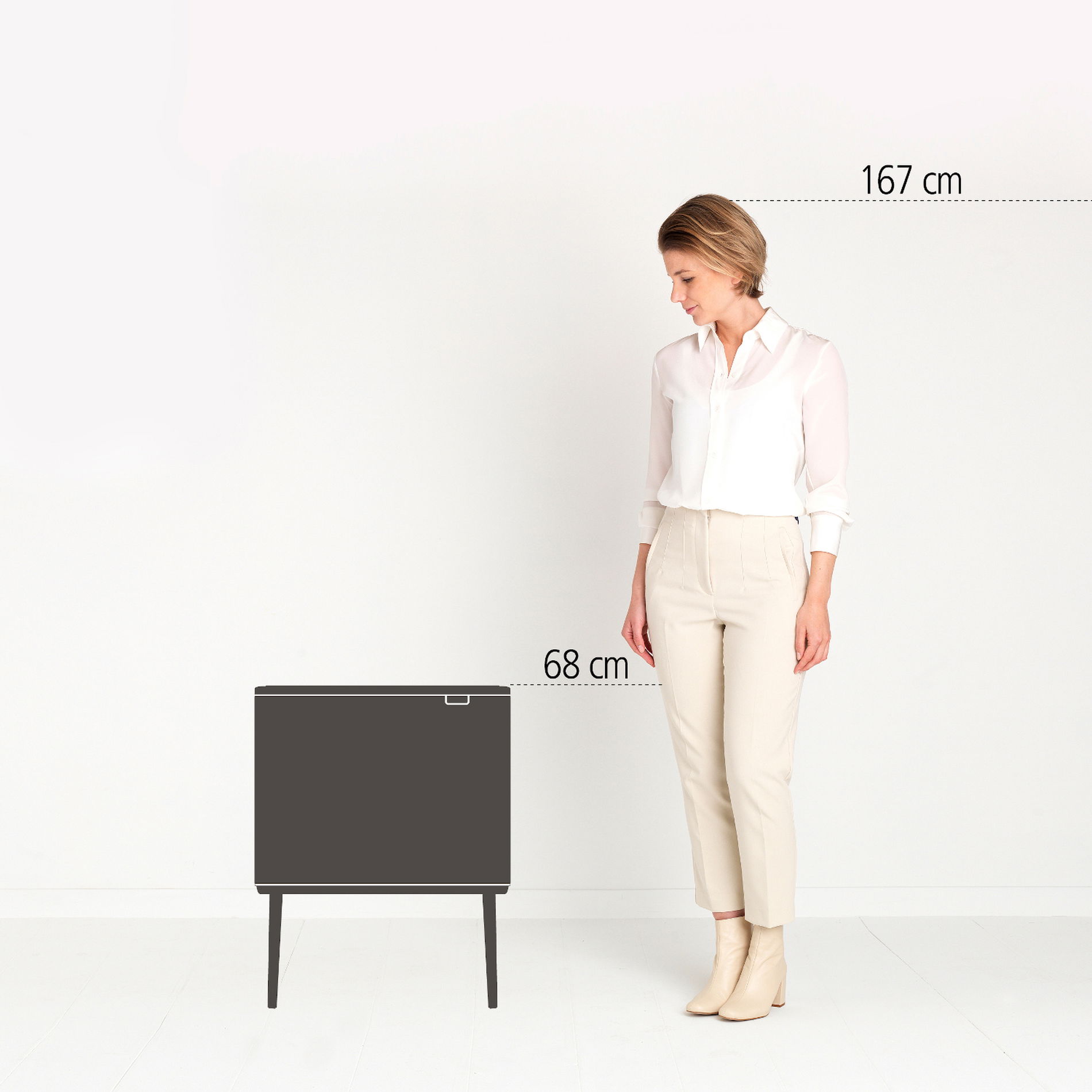 BRABANTIA Bo Touch Bin šedý 34 l (316142) - nerezový koš na třídění odpadu dvoukomorový