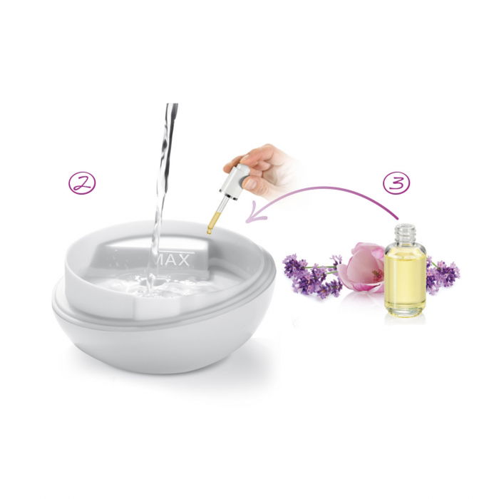 TESCOMA Fancy Home Rose white - plastový ultrazvukový zvlhčovač vzduchu / aromalampa