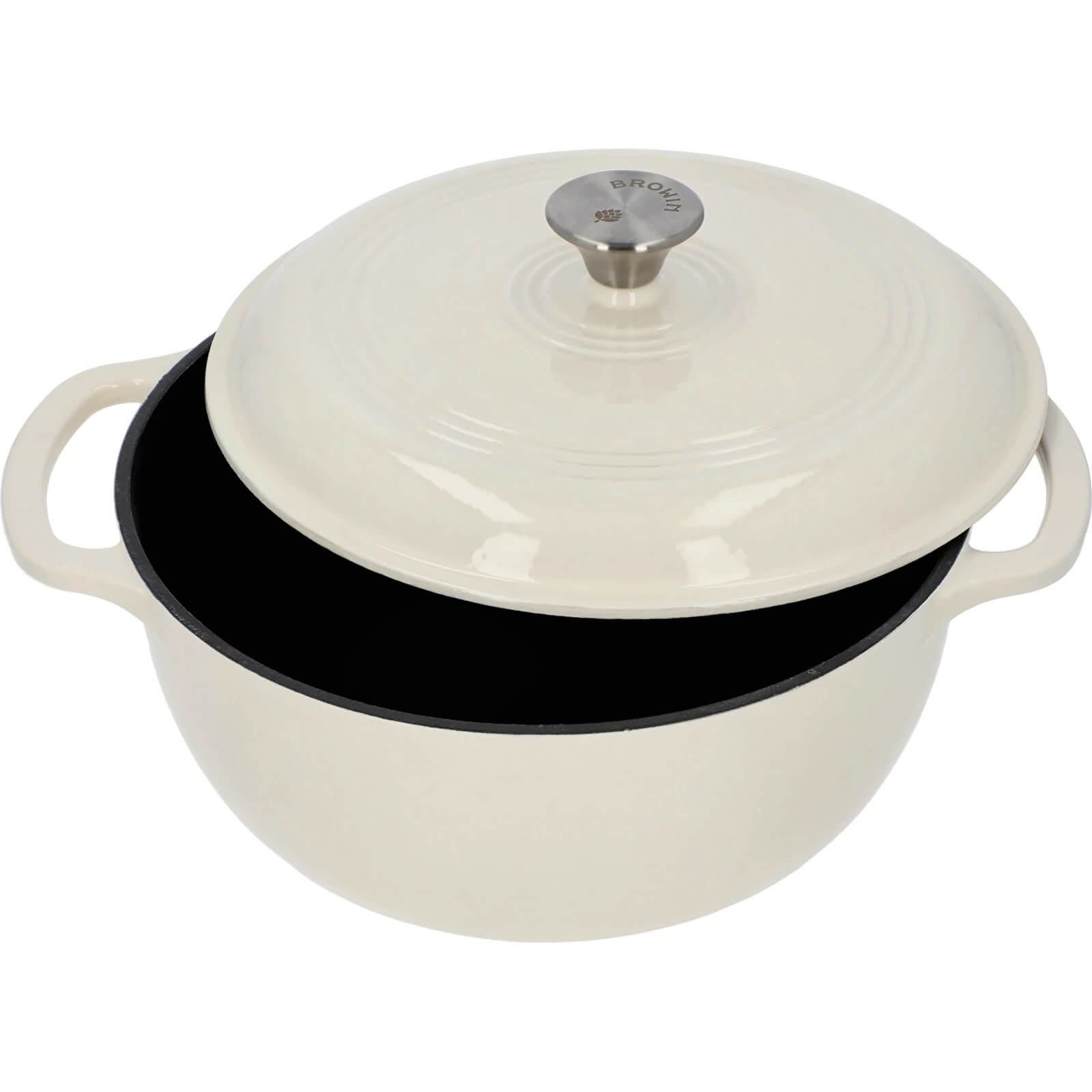 BROWIN Ecru 5,8 l - smaltovaný liatinový hrniec