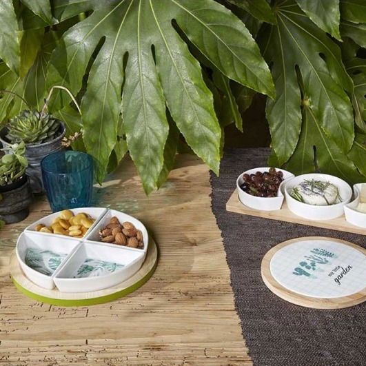 TOGNANA Tapas Managua - porcelánové misky na dip a občerstvenie na podstavci