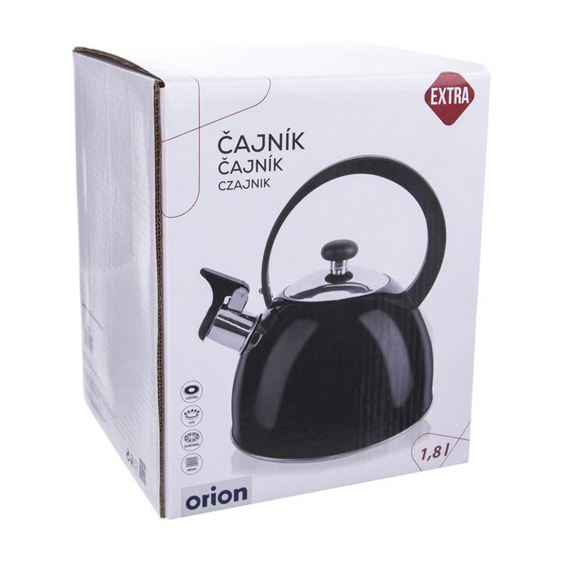 Nerezová konvice s píšťalkou LOLO BLACK 1,8 l