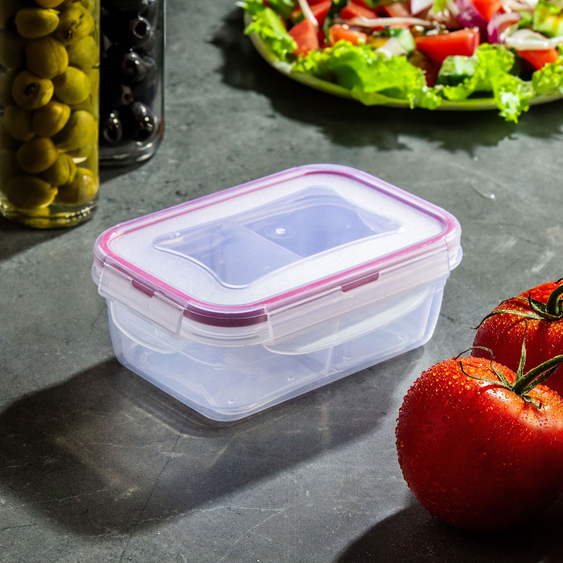 Pojemnik na żywność plastikowy z pokrywką FLORINA FRESH BOX 0,4 l